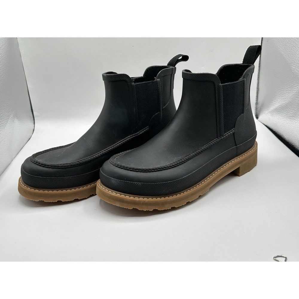 Hunter‎ Men's Low Top Rain Boot Black Chelsea Style Size 8